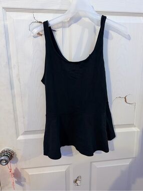 Express Black Peplum Scoop Neck Tank Top
